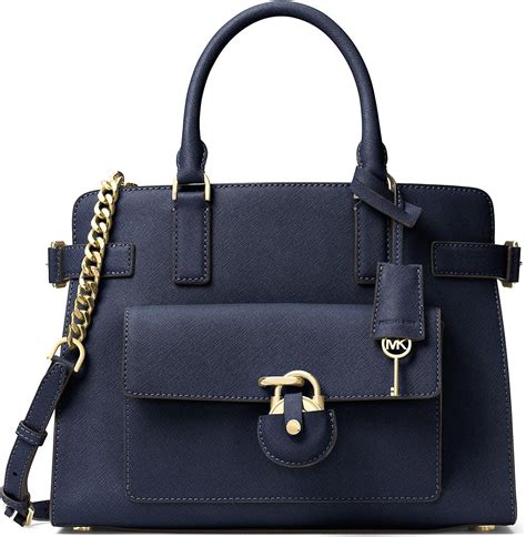 Authentic Michael Kors Emma Saffiano Leather Satchel Navy 